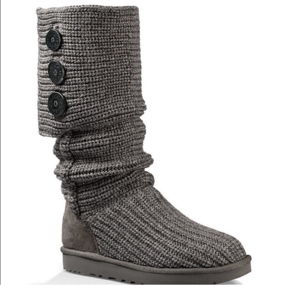 UGG Boots Gray Cardy Sweater Tall or Short Boots Size 7